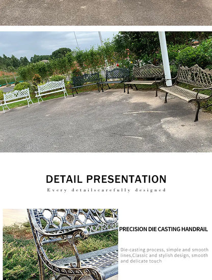 Hot Sales Cast Iron Outdoor Park Street Bench Seat Durable Metal Garden Bench