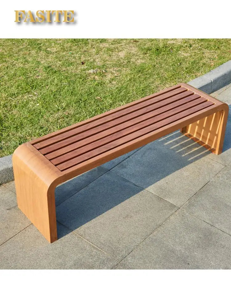 Banc extérieur chaise de parc banc Anti-corrosion bois motif carré jardin cour chaise