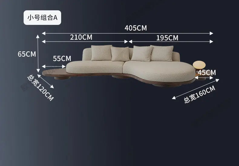 Japanese-style solid wood floor sofa, business small apartment special-shaped homestay rest area reception