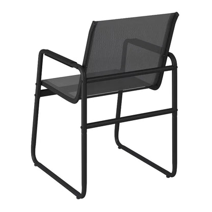 Garden Aluminum Iron Dining Room Chairs Set of 6 Modern Fabric Stackable Living Table Chairs Set