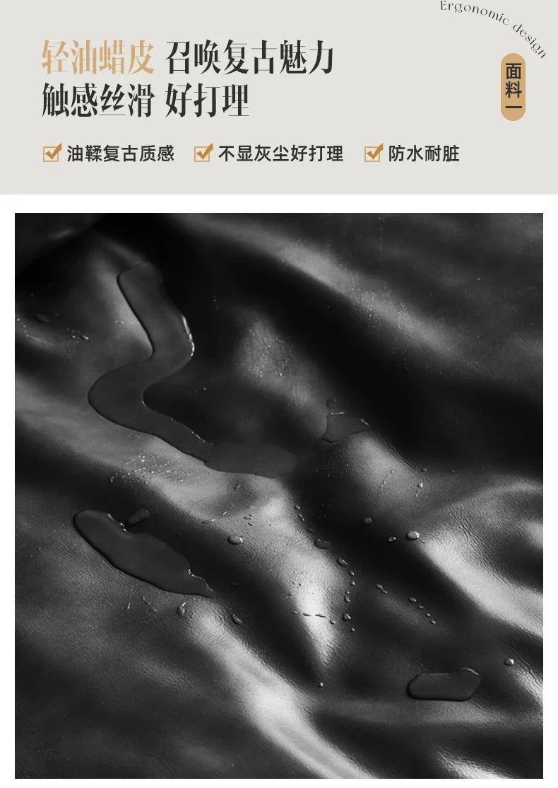 Mid-Century Modern Leather Lounge Chair, Minimalist Accent Leisure Chair with Chrome Metal Base, Retro Style for Living Room