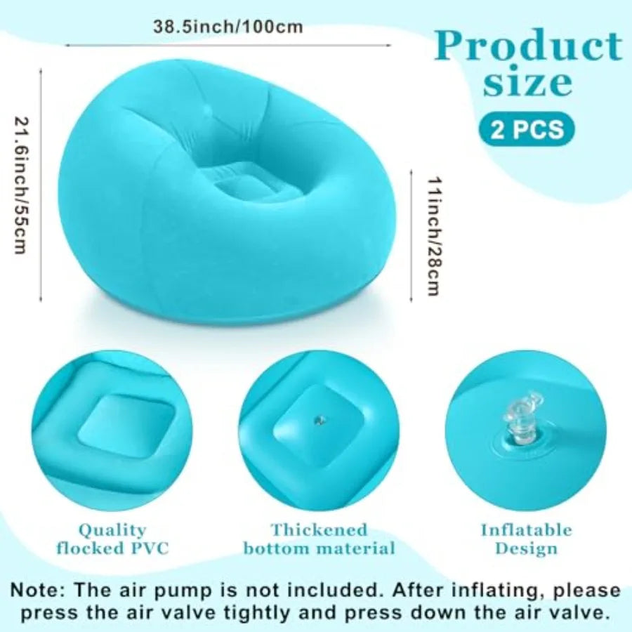Inflatable Bean Bag Chairs Outdoor Blow up Camping Chairs Inflatable Lazy Sofa Folding Portable Bean Bag Loungers Couch for Mov