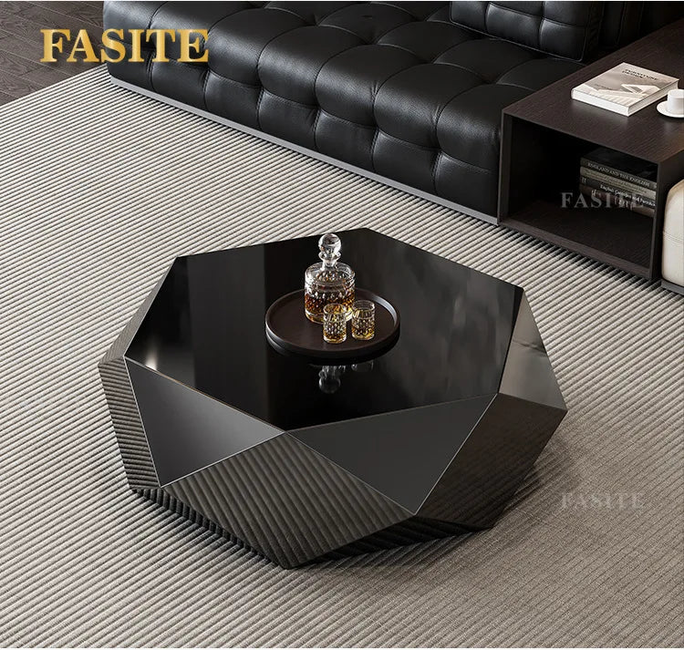Fashion Italian minimalist gold diamond coffee table designer high-end small apartment modern