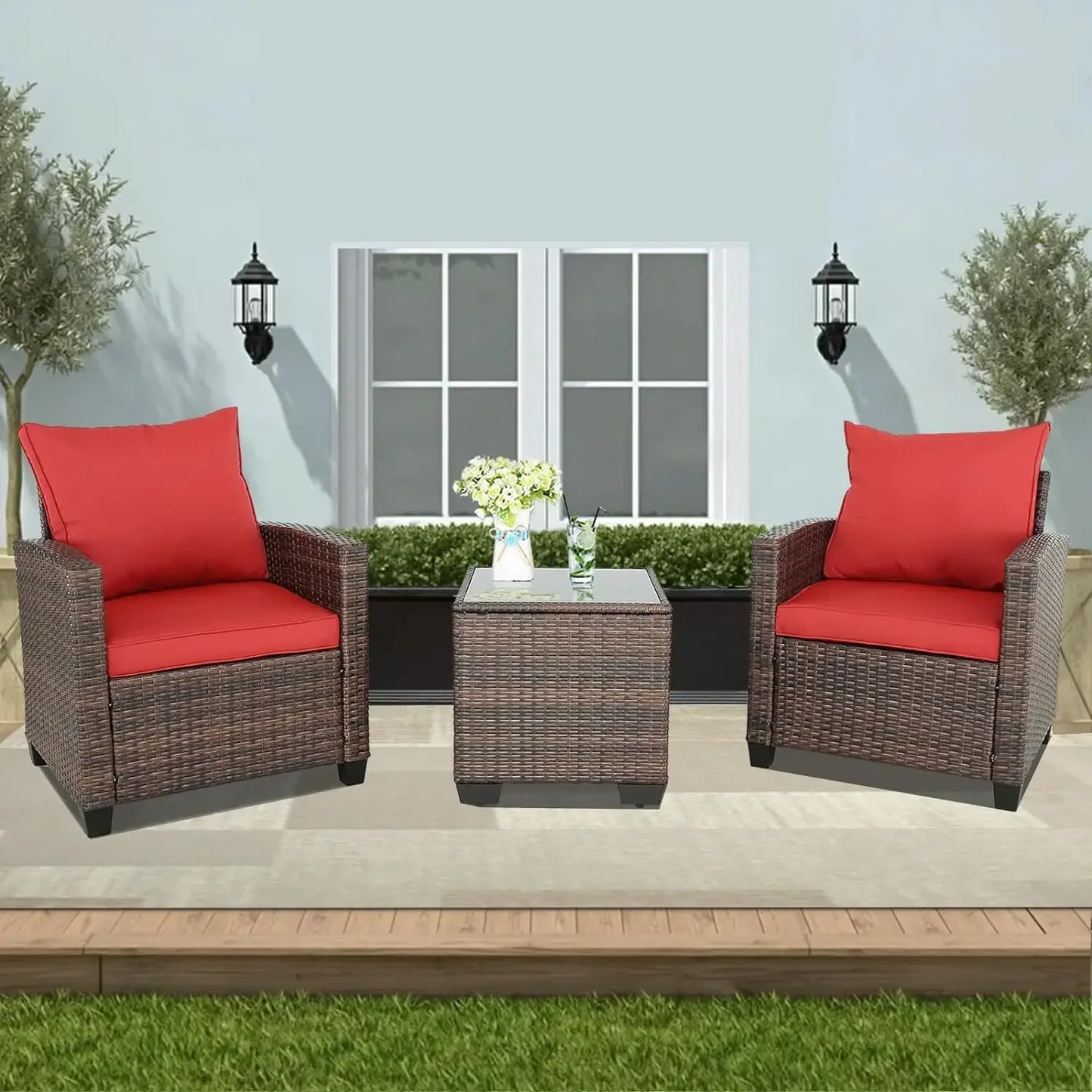 #For 3 Pieces Patio Furniture Sets with Storage Table and Chairs, Outdoor Patio Furniture Sets&