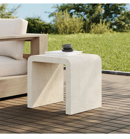 Modern Concrete Fiber Cement Tea Table  Outdoor side Table Furniture rectangle Concrete Coffee tables bench