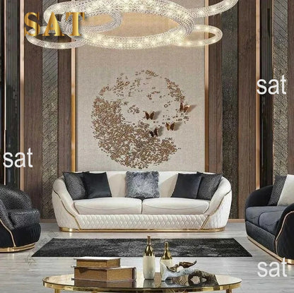 European velvet sofa modern simple size apartment living room Light luxury leather straight-row sofa combination