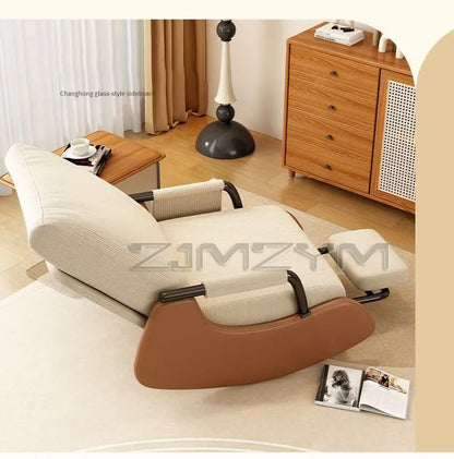 Folding Reclining Chair for Adults Lazy Sofa Office Nap Chair Balcony Household Rocking Chair Comfortable Lunch Break Seat