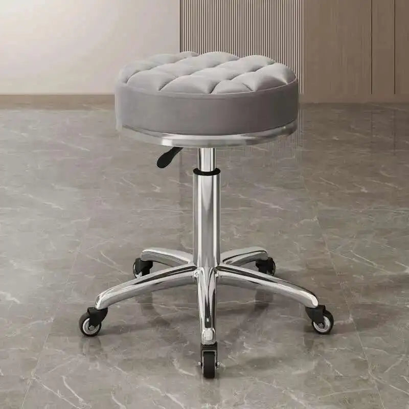 Barber Nail Salon Chair Swivel Wheels Rotating Salon Hair Stylist Barbershop Equipment Furniture Professional Rolling Silla