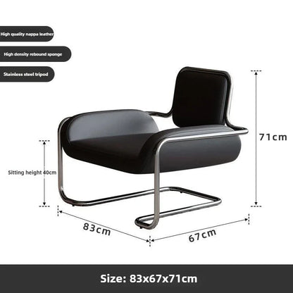 Nordic Designer Medieval Stainless Steel Light Luxury Minimalist Living Room Reception Leisure Single Chair Special-shaped Chair