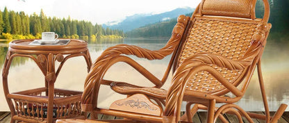 Rattan chair, rocking chair for the elderly, rocking chair for the lazy on the balcony, reclining chair, nap chair