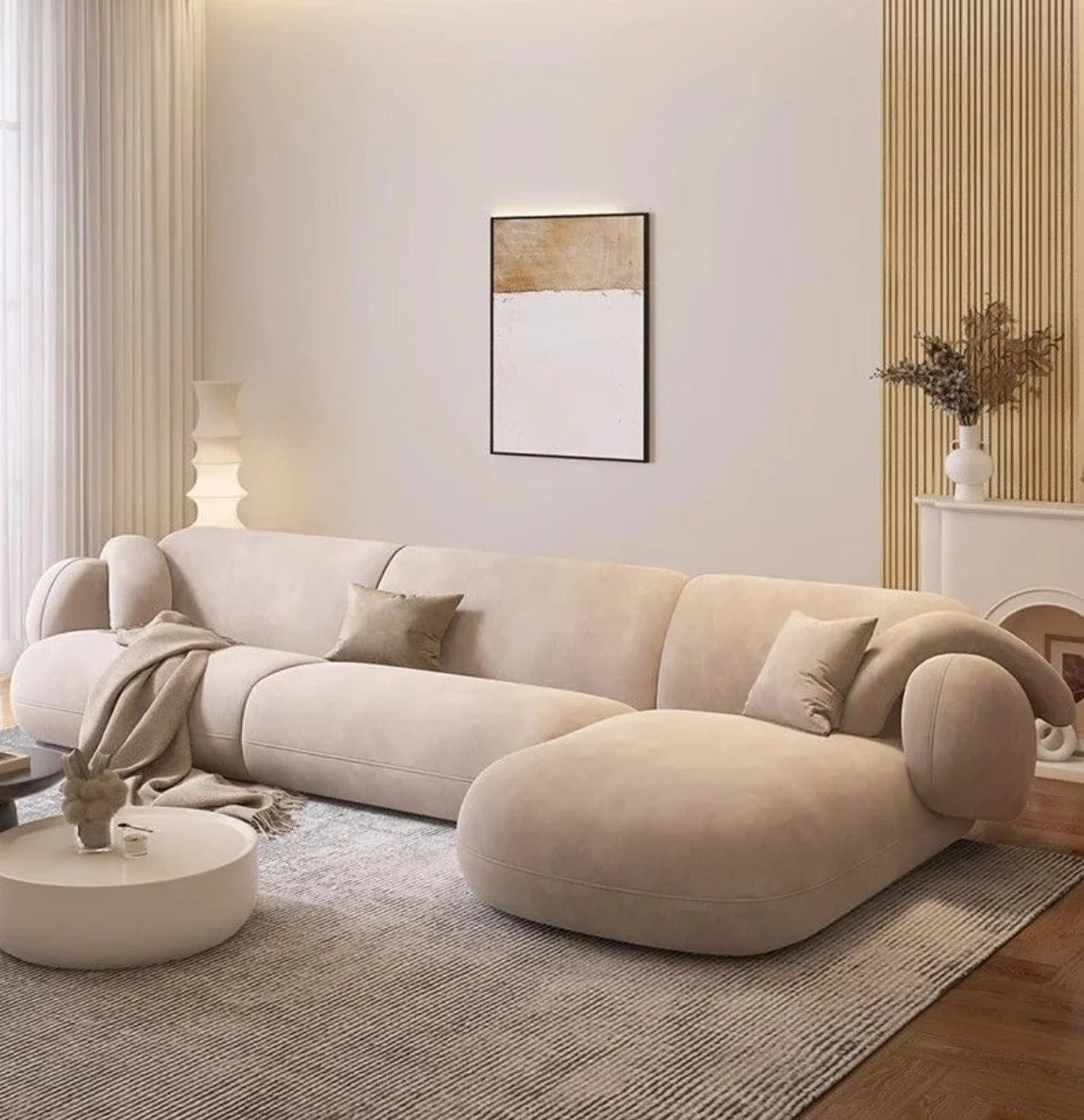 New Style Sofa Modern Simple Nordic Fabric Corner Small Apartment Living Room French Sofa