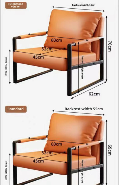 Nordic lazy sofa light luxury sales single wrought iron leisure chair balcony negotiation bedroom living room minimalist sofa