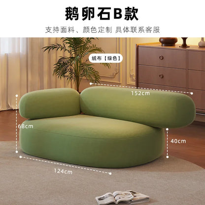 Internet celebrity fabric sofa small cobblestone sofa combination, modern simple creative leisure
