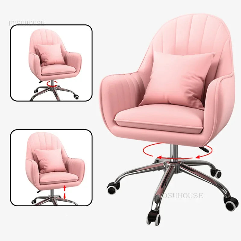 Executive Dormitory Lift Swivel Computer Chair Home Hotel Backrest Office Chairs Study Learning Bedroom Casual Makeup Chair