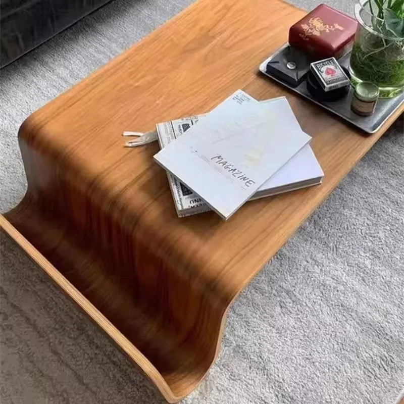Solid Wood Coffee Table Wooden Computer Bentwood Room Desks Portable Low Center Tea Table Living Room Furniture Side Storage