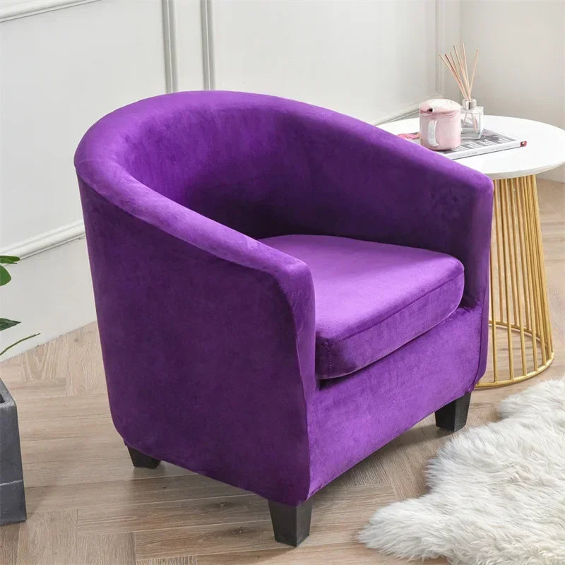 Velvet Arc Seat Sofa Cover Elastic Club Armchairs Covers Living Room Single Seat Tub Couch Slipcovers With Seat Cushion Covers