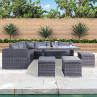 Sailing luxury outdoor rattan sofa outdoor waterproof garden corner sofa fashion wicker garden furniture