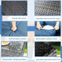 Patio, Lawn & Garden 5 Pieces Outdoor Patio Sectional Sofa Couch, Silver Gray PE Wicker Furniture Conversation Sets