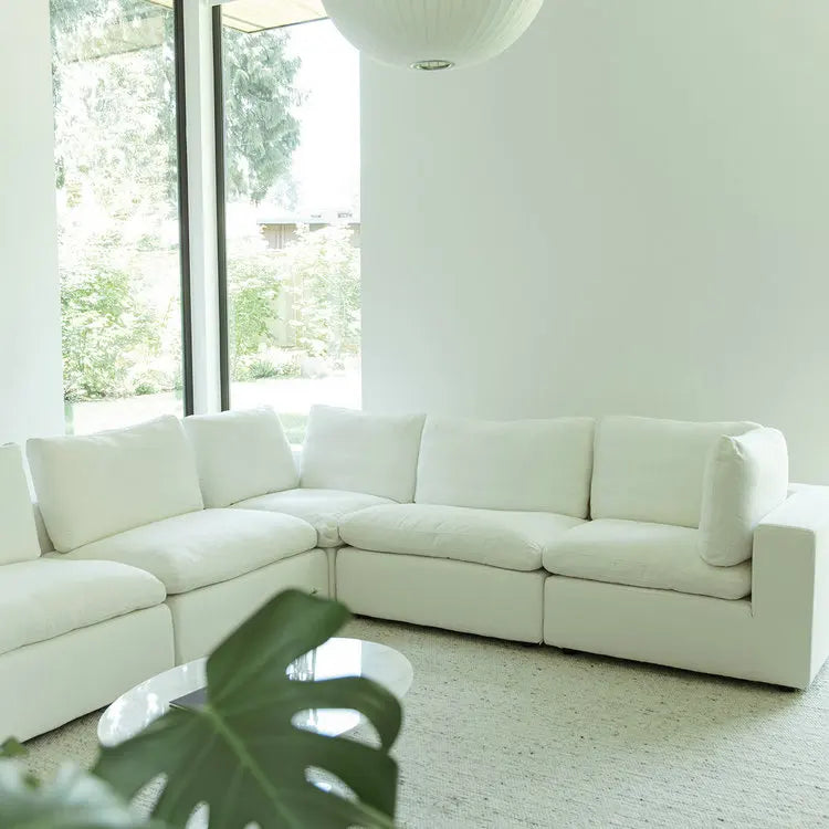 ♢X Modern Luxury White Modular Cloud Sofa 6 Seater U Shape  Sofa Sets Couches  Cloud Sectional Couches for Living Room&