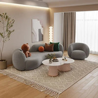 #Nordic modern hotel apartment living room clothing store beauty salon Lamb velvet creative cloth art minimalist sofa 3seats