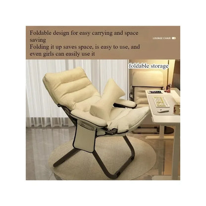 Folding recliner student dormitory computer chair household bedroom lazy small sofa balcony single casual back chair