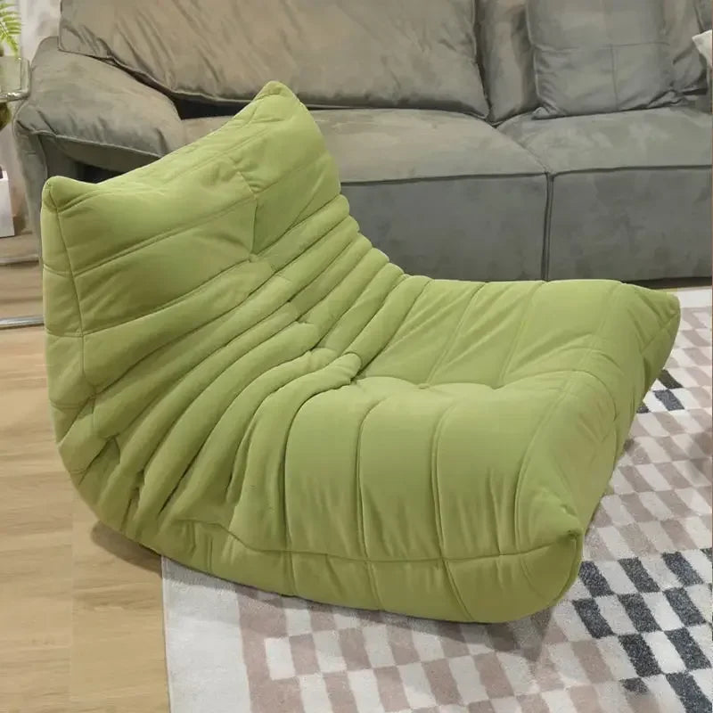 Single sofa living room bedroom lazy fabric leather leisure chair small apartment cream wind