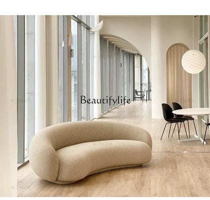 Whole house furniture Nordic Light Luxury Minimalist Cashew Sofa Designer Curved Living Room Fabric Craft Sofa Combination