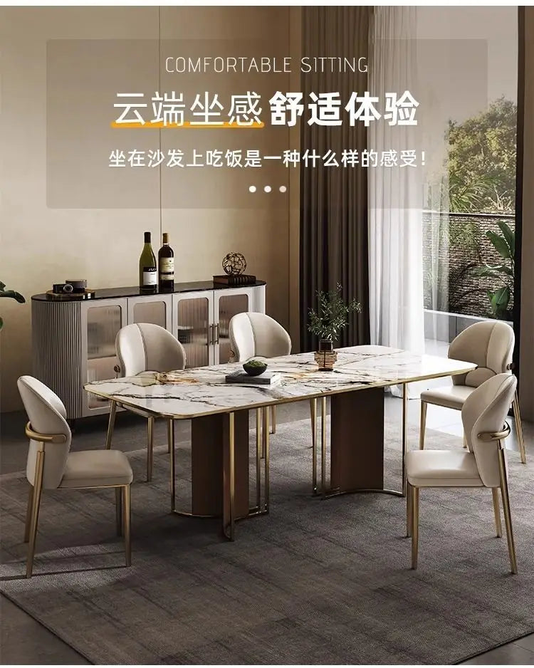 Italian Dining Chair Home Nordic Backrest Chair High-end Restaurant Stool Hotel Modern Simple Light Luxury Stainless Steel Chair