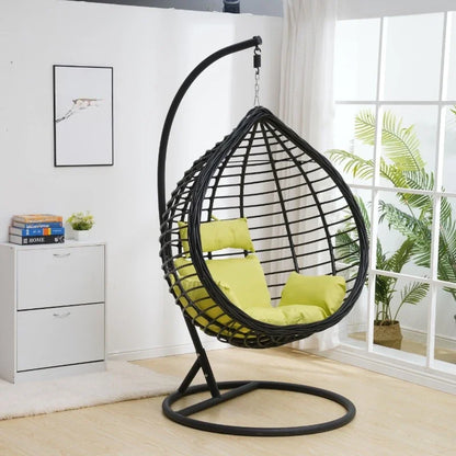 Modern Egg Shaped Outdoor Furniture Garden Wicker Rattan Hanging Patio Indoor Egg Swing Chair with Bracket