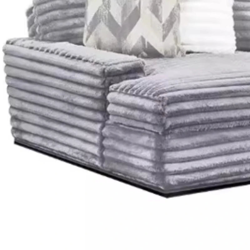 Vacuum Compressed Comfy Corduroy Fluffy Sofa Set Furniture Living Room Modular Couch Modern L Shape Sectional Sofa