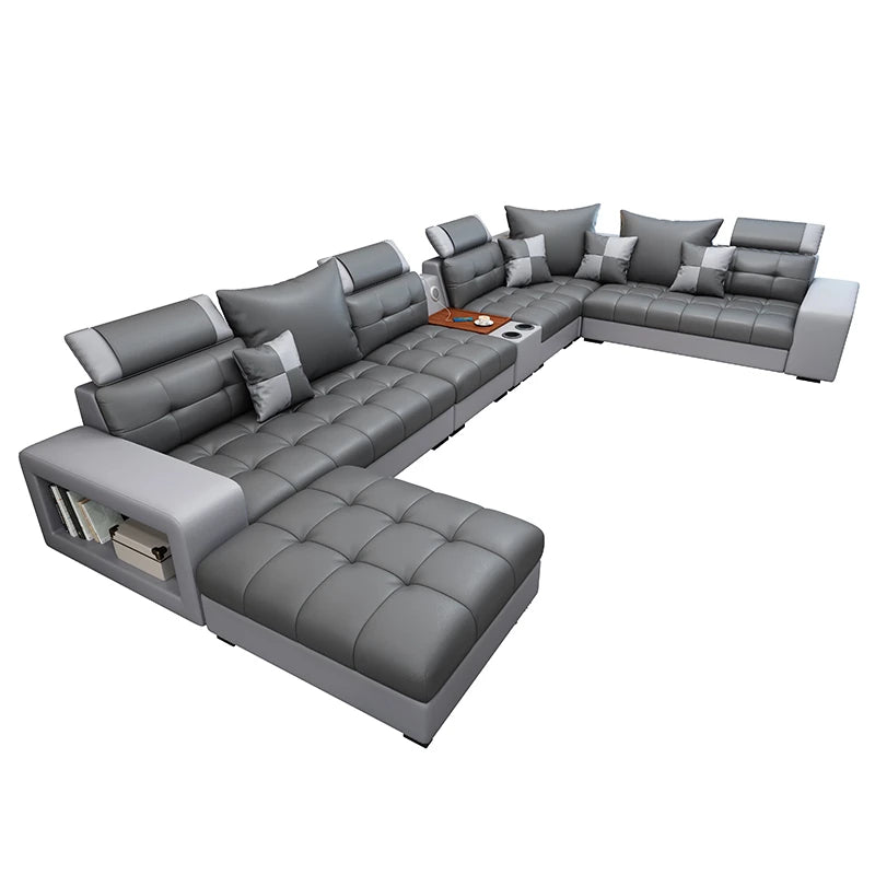 New nano three-proof latex leave-in technology fabric sofa living room size modern fully furnished furniture combination