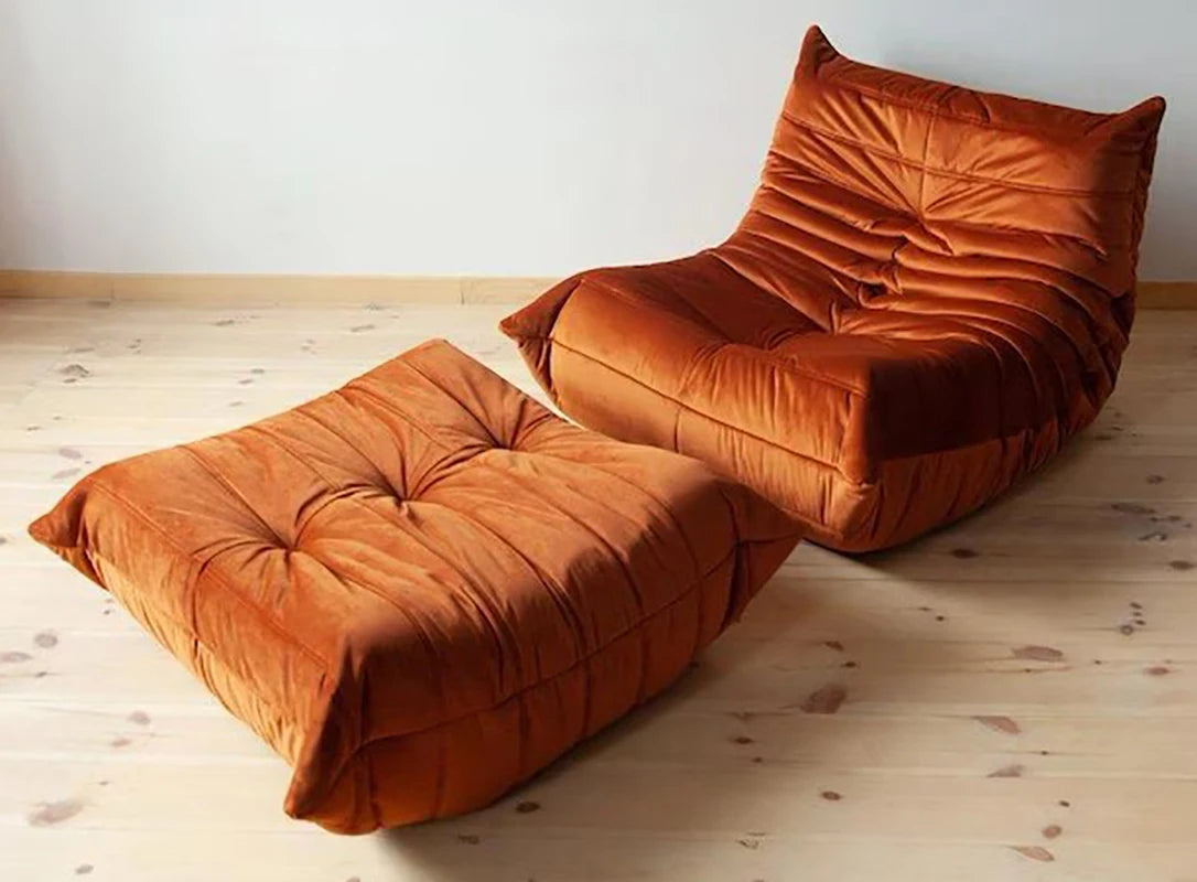 Single Seat Foam Armless Couch Chair Lazy Floor Sofa Fireside Bean Bag Chair Sofa Lounger for Living Room Bedroom Fireside Chair
