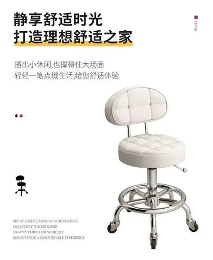 Aesthetic Hairdressing Chair Backrest Simple Rolling Rotating Barber Chair Portable Mocho Cadeira Barber Equipment MQ50BC