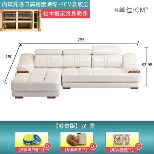 Premium Top Notch Long Lasting Genuine Leather Sofa Cowhide Top Layer, Large And Small Unit, Living