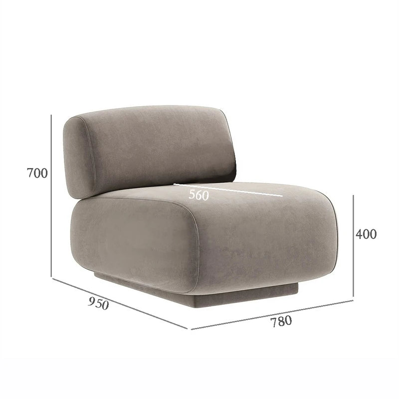 Modern Furniture Living Room Single Sofa Chair Teddy Fabric Leisure Armchair Nordic Design