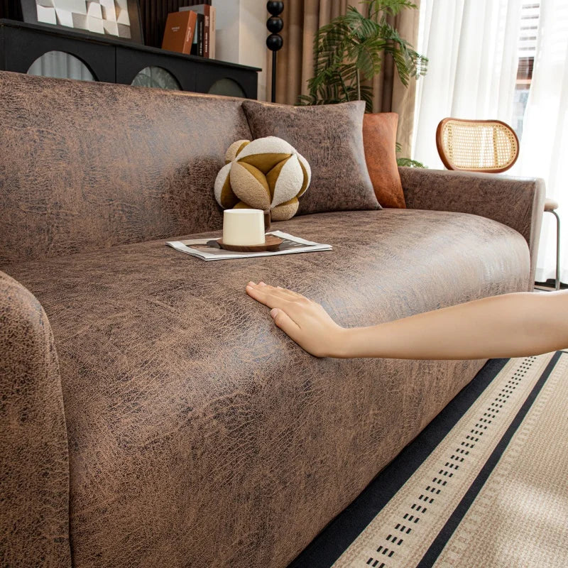 Adjustable Waterproof Elastic Sofa Cover Armchair Protector Corner L Shape Stretch Slipcovers Couch Covers 1/2/3/4/5 Seater