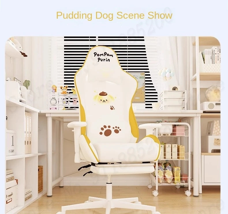 Pink Cute Gaming Chair Ergonomic Internet Celebrity Live Broadcast Computer Chair Home Office Lifting Rotating Reclining Seat