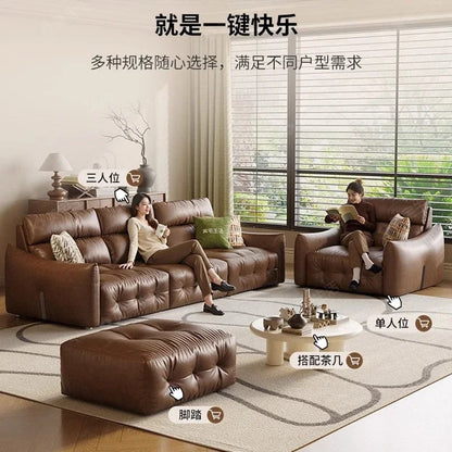 French Scalable Electric Sofa Bed Modern Designer Creativity Puff Sofa Comfort Lounge Living Room Furniture Canape Salon FYES