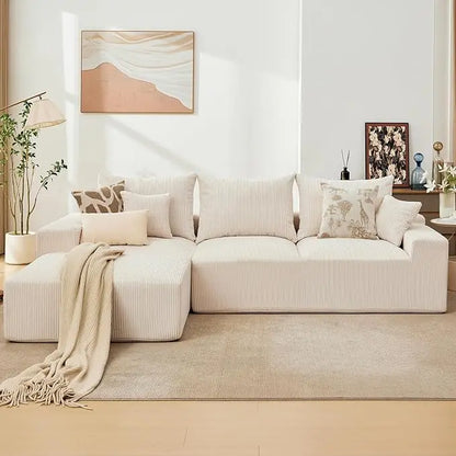 Luxury-Style 110" Modular Sectional Sofa – L-Shaped Cloud Couch with Chaise Lounge, Boneless Deep Seat Sofa for Living Room