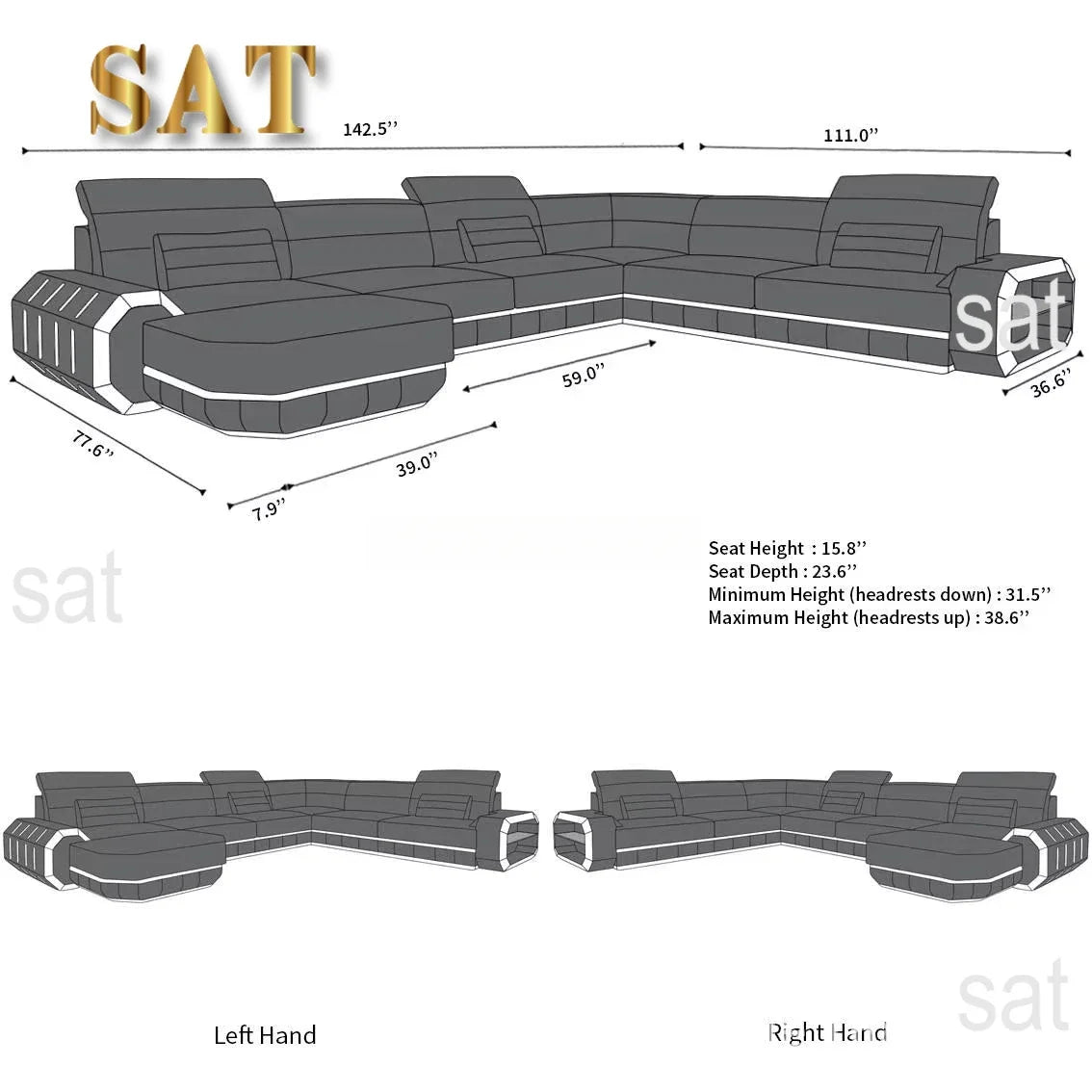 A Simple Modern Living Room Business Led Creative Combination Furniture Leather Sofa