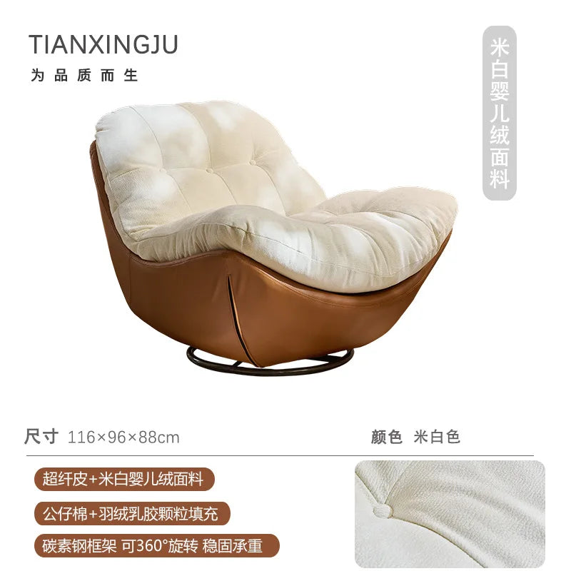 Medieval style rotating nest chair single sofa chair living room balcony home light luxury leisure