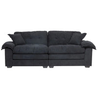 84 Convertible Modern Sofa Double Sofa Deep Seat with Two Cushions Memory Sponge Living Room Apartment Office Lounge - Black