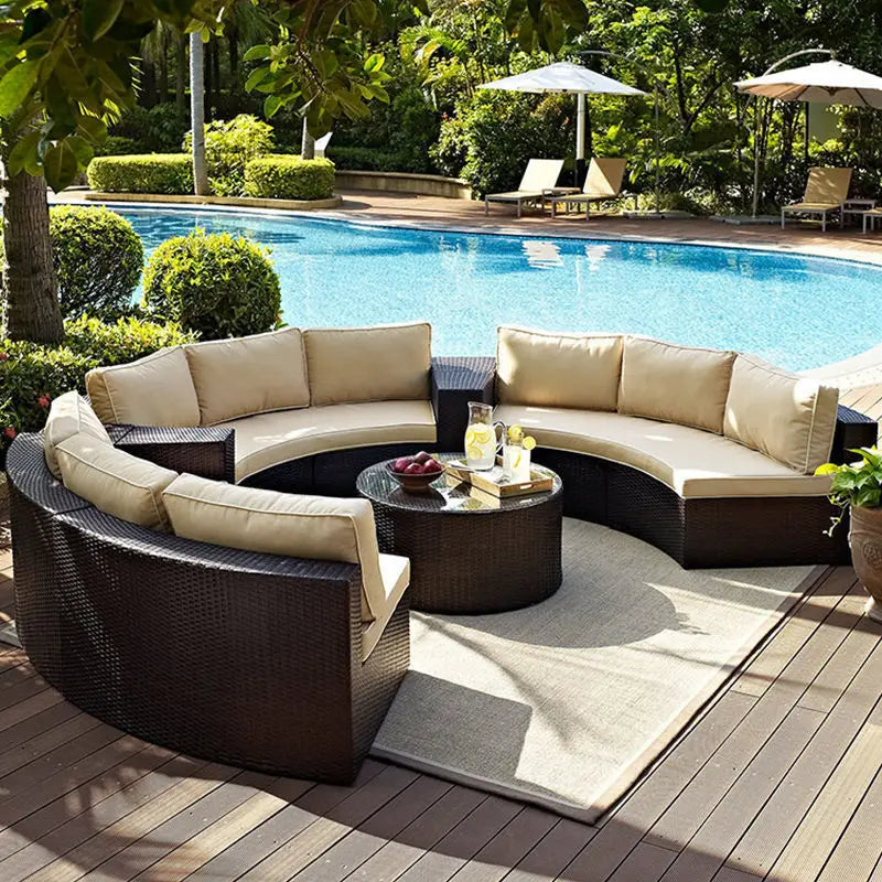 Garden Set Teak Sofa, Rattan Garden Furniture Leisure Sofa