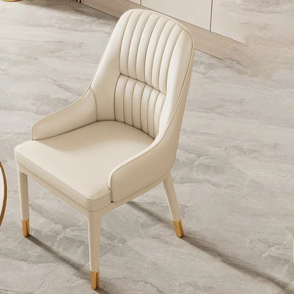 Modern Faux Dining Chairs Kitchen Metal Leather Nordic Home Dining Chairs Luxury European Chaises Salle Manger Furnitures