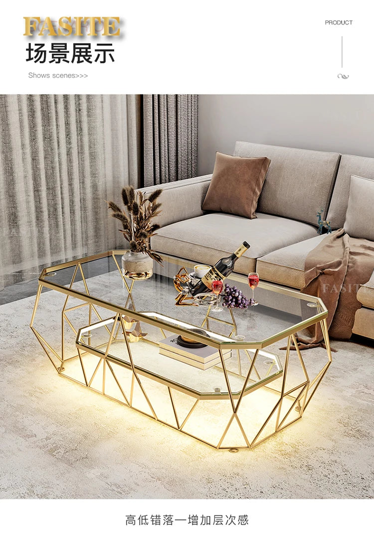 Postmodern Luxury Glass Coffee Tables Nordic Patio Center Entrance Floor Coffee Tables Smart Elegant Home Furniture