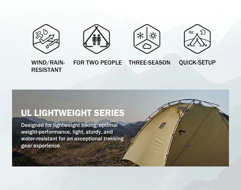KAILAS STRATUS Ultralight Backpacking Tent 2 Person Double Layer Waterproof Windproof Camping Hiking Survival Tent KT2303102