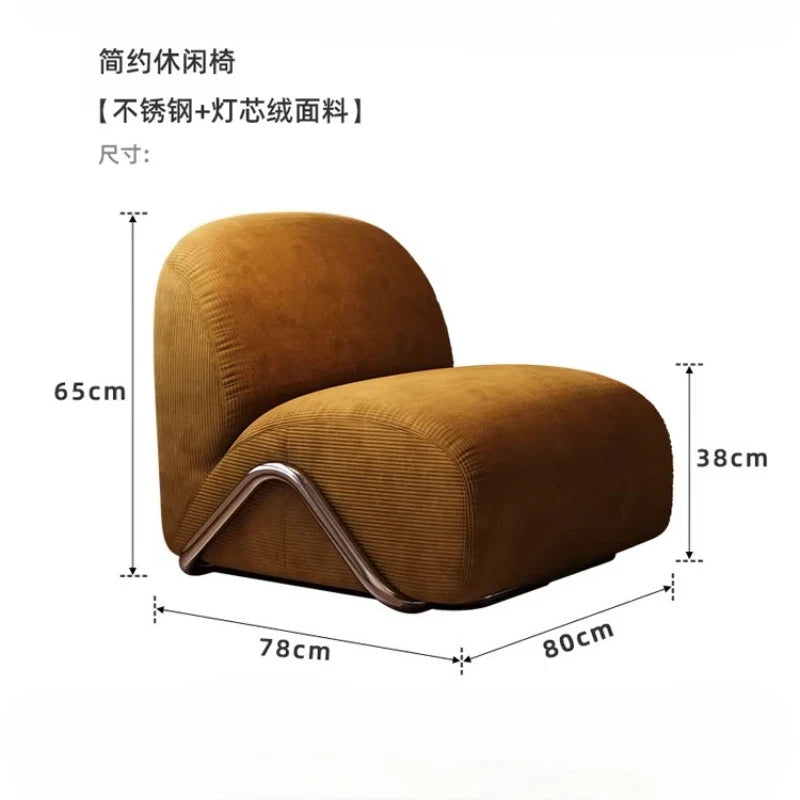 Home Modern Flannel Living Room Sofas Couch Single Sofa Bedroom Lazy 1-person Sofa Living Room Furniture Boneless Couch Sofas