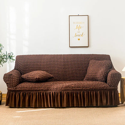 Fabric Skirt 2/3 Seater Sofa Cover 140-230cm Full Package Single Universal Elastic Sofa Slipcovers American Rustic Four Seasons