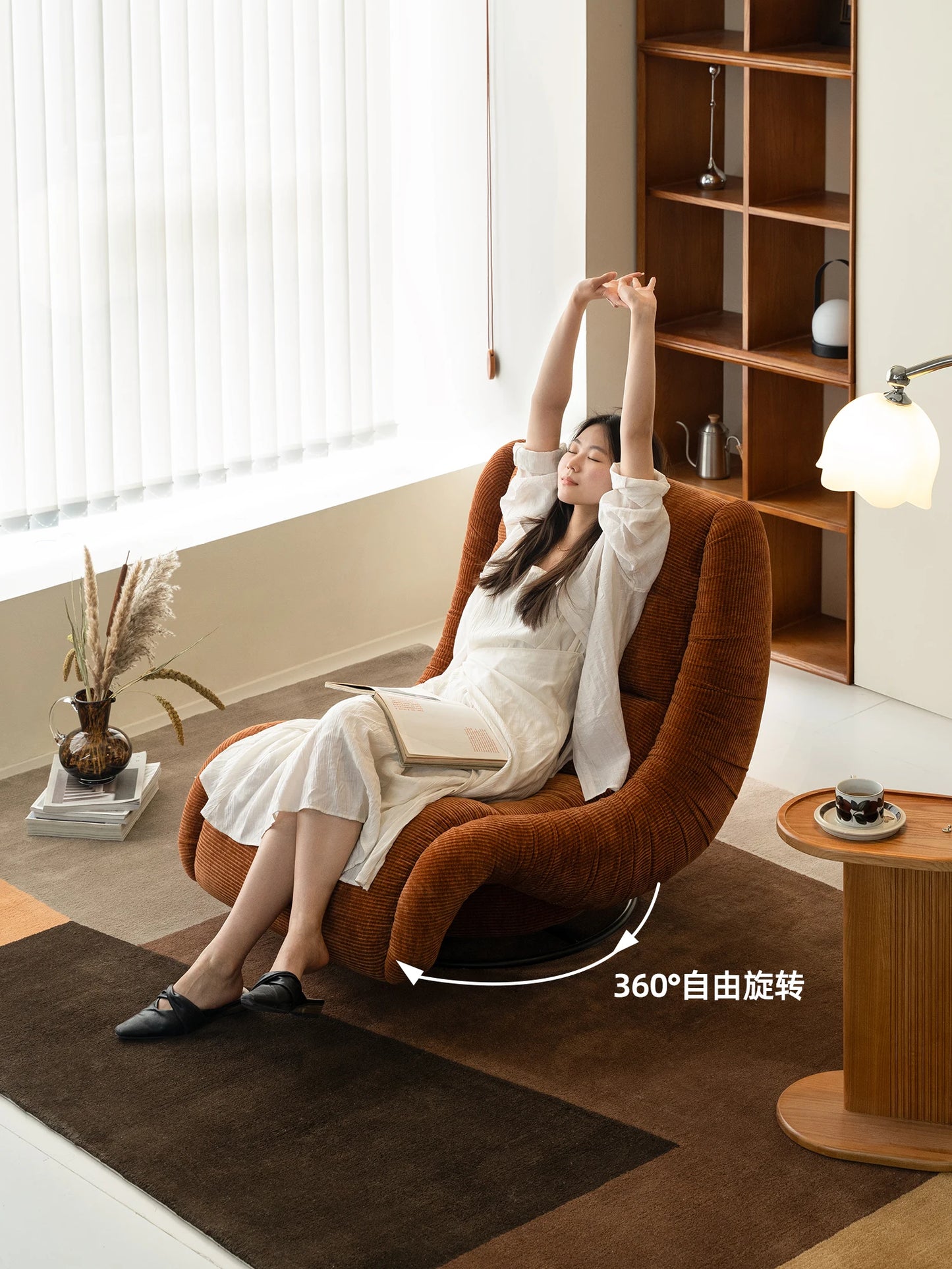 Bay sofa recliner lazy sofa reclining sleeping rocking chair balcony home leisure single fabric