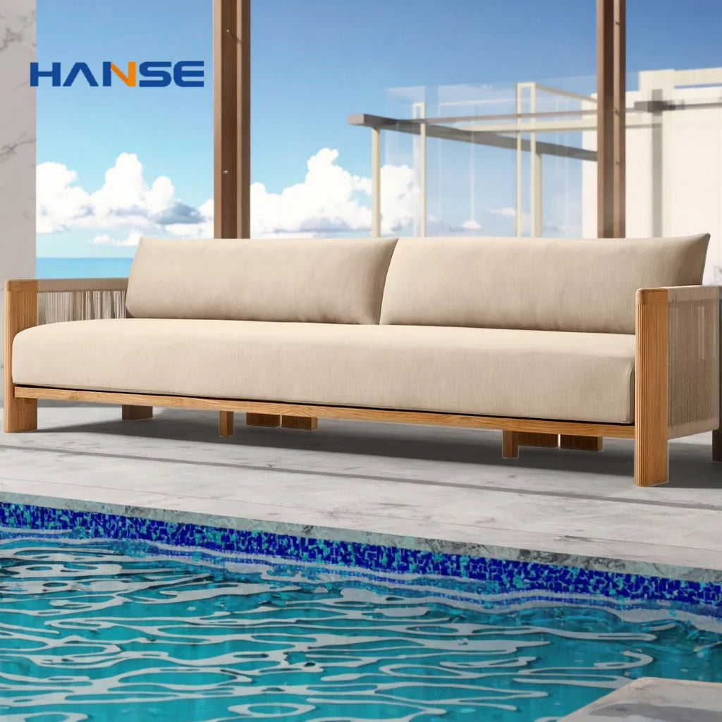 Nordic Modern Hotel Terrace Leisure Sofa Set Wicker Outdoor Garden Furniture Aluminum Frame Outdoor Use